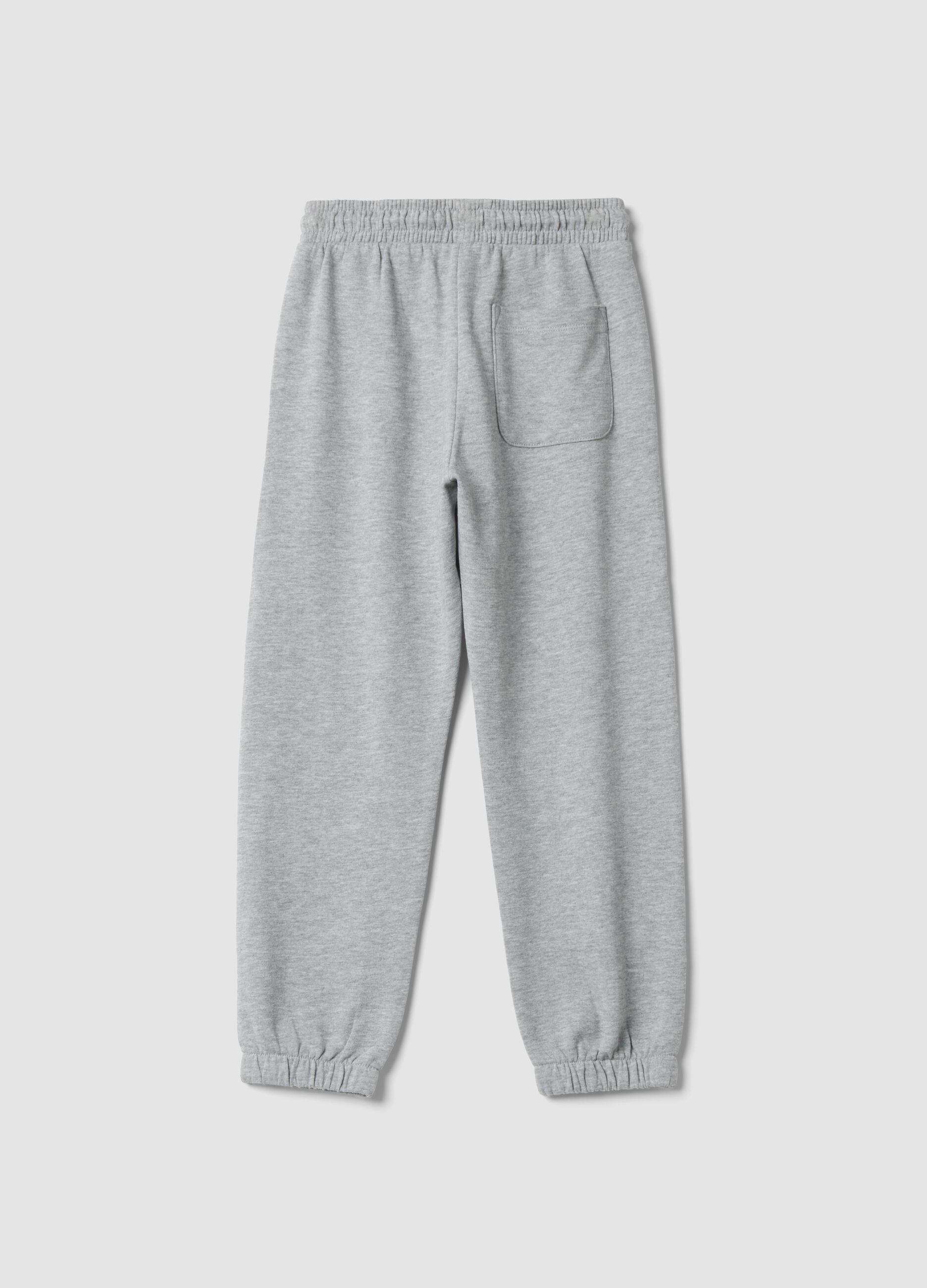Grey cotton and viscose blend joggers