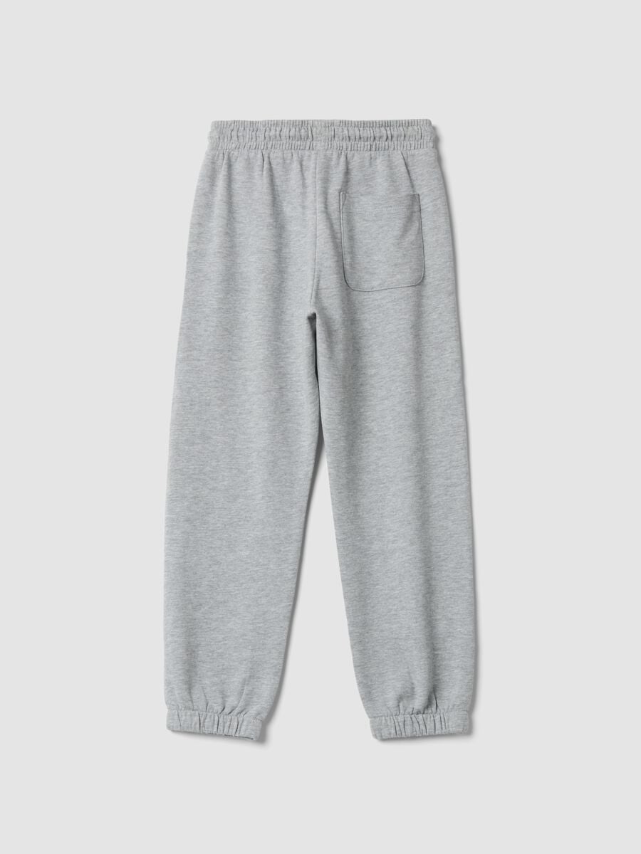 Pantaloni jogger grigi in misto cotone e viscosa_2