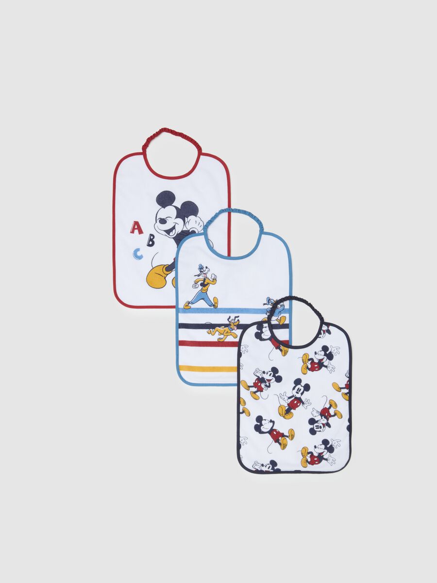 Tripack di bavette da neonato in misto cotone multicolor_0