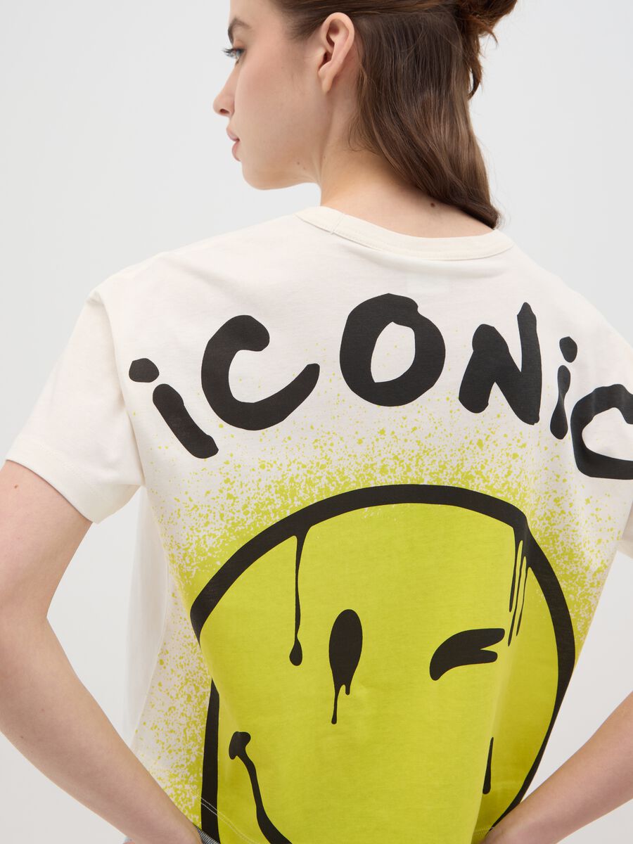 White cotton T-shirt with SmileyWorld print_2