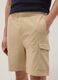 Beige cotton-blend cargo bermuda shorts_3