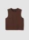 Brown cotton-blend tank top_0