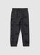 Children's grey pure cotton regular fit trousers with dinosaur print_0