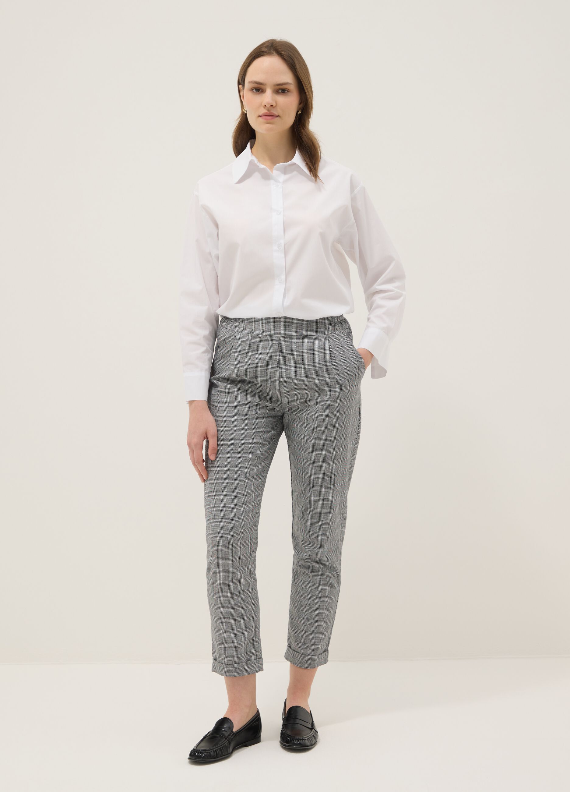 Camicia bianca in puro cotone slim fit