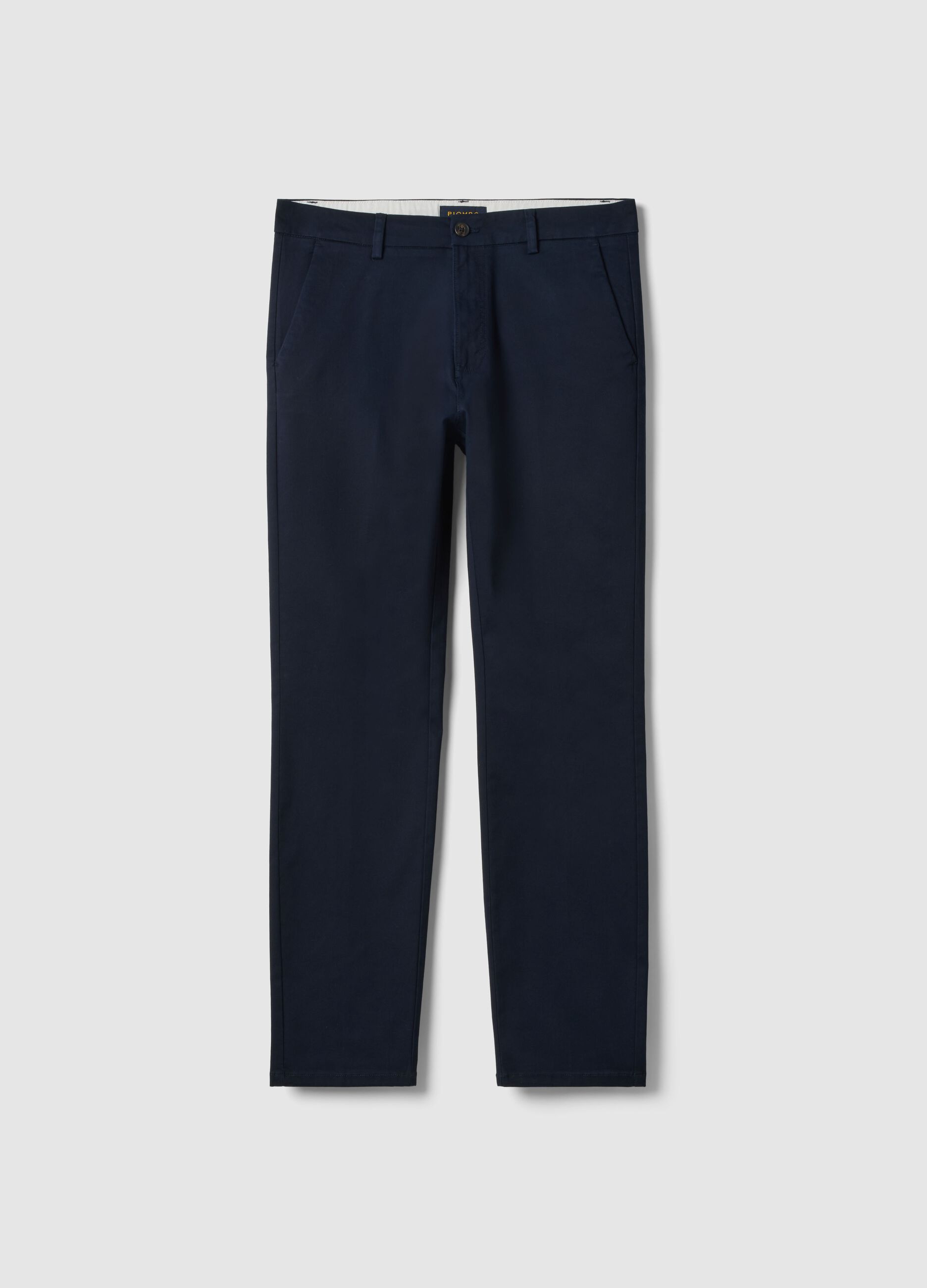 Slim fit blue stretch cotton chinos