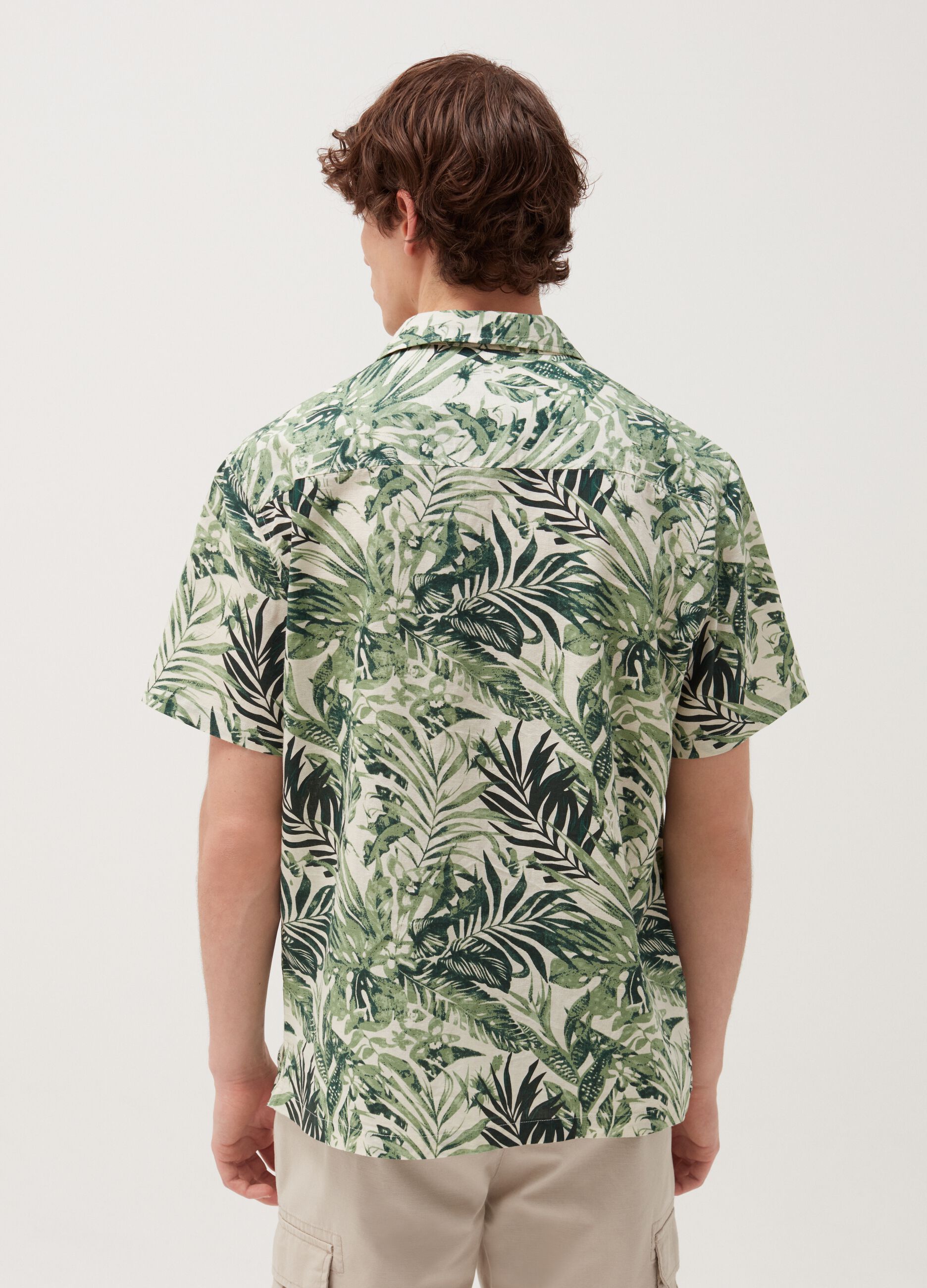 Camicia a maniche corte stampa palme_2