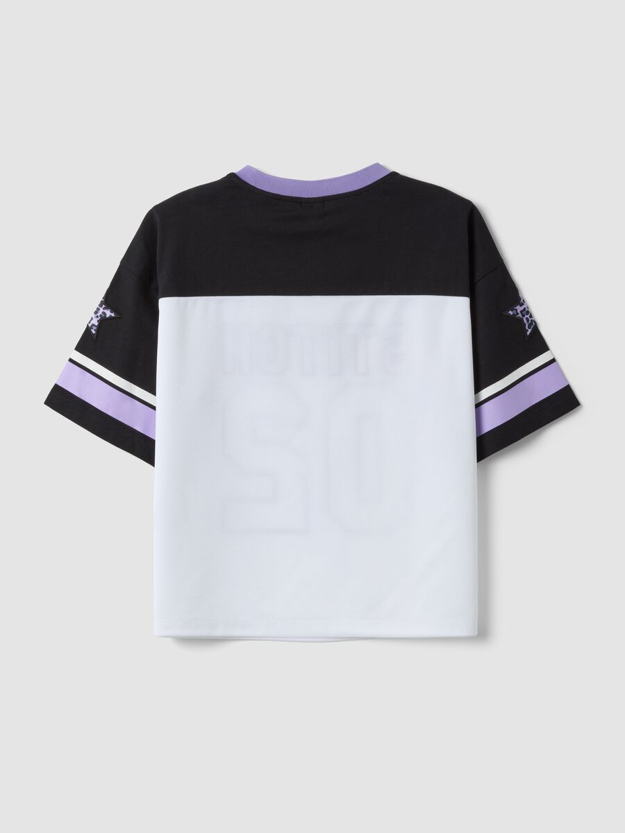 Girls&rsquo; white and black boxy-fit Lilo & Stitch T-shirt_1