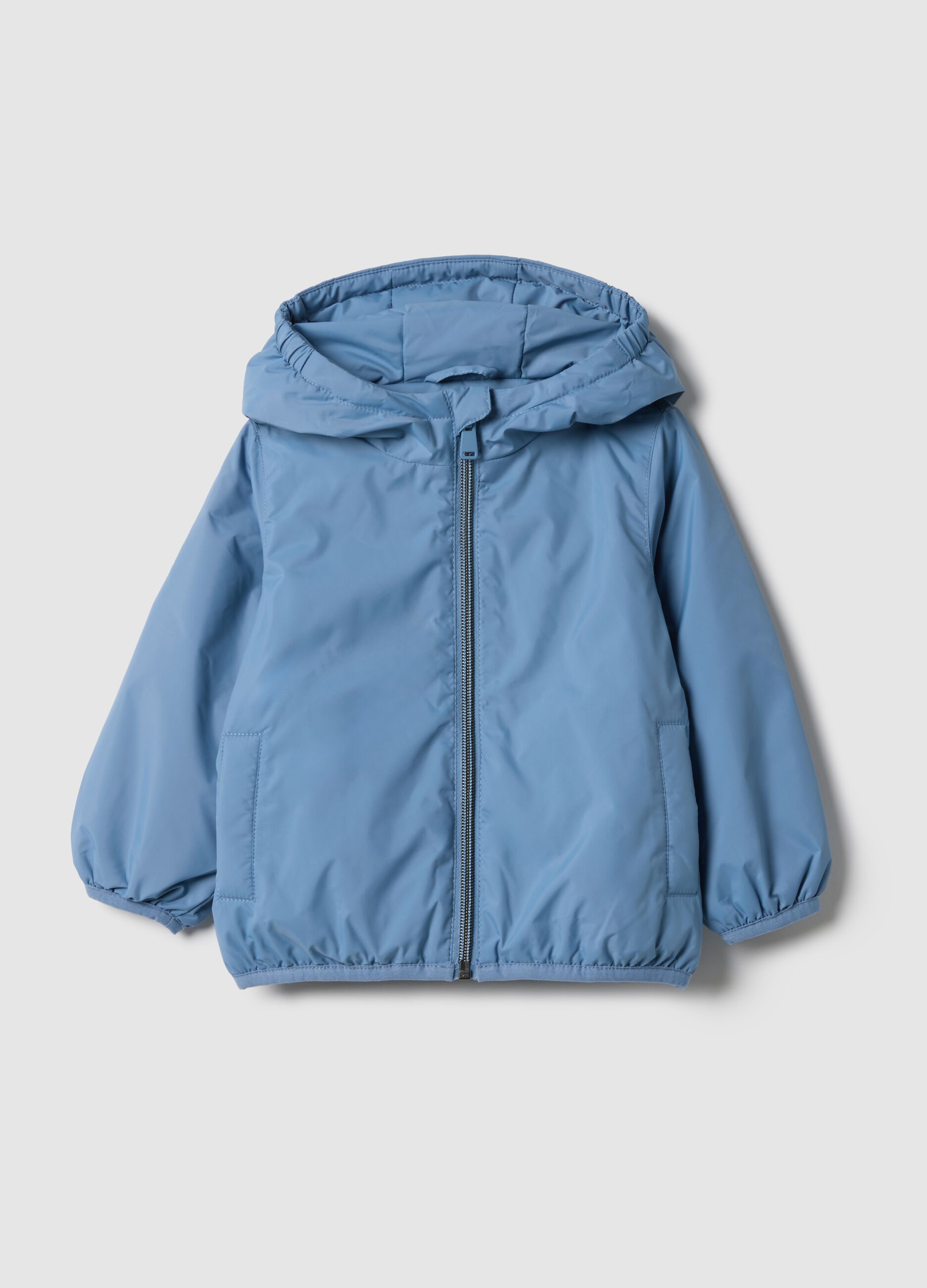 Light blue children's regular fit jacket with hood
