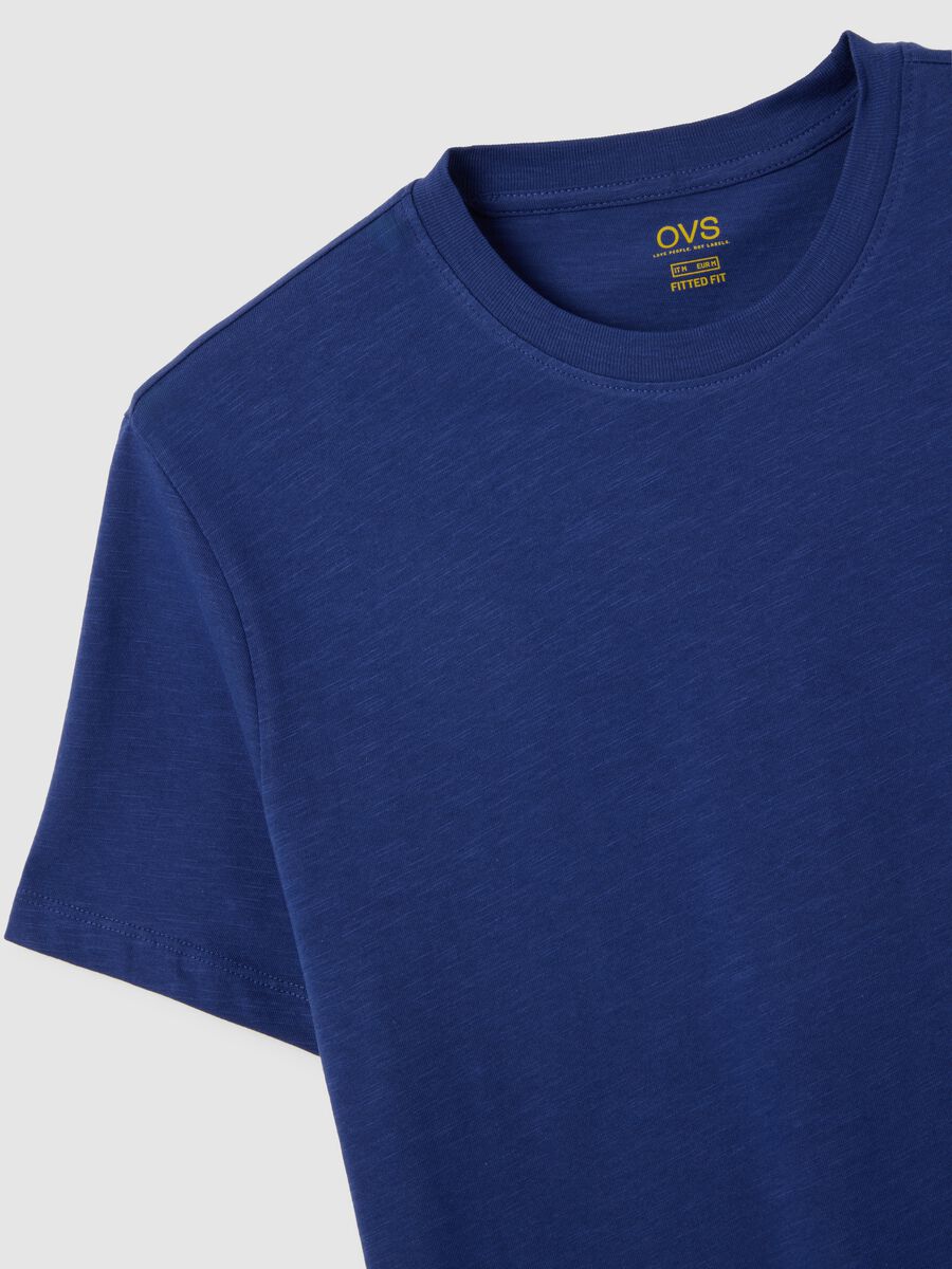 Men's Fitted Blue Cotton T-shirt_5
