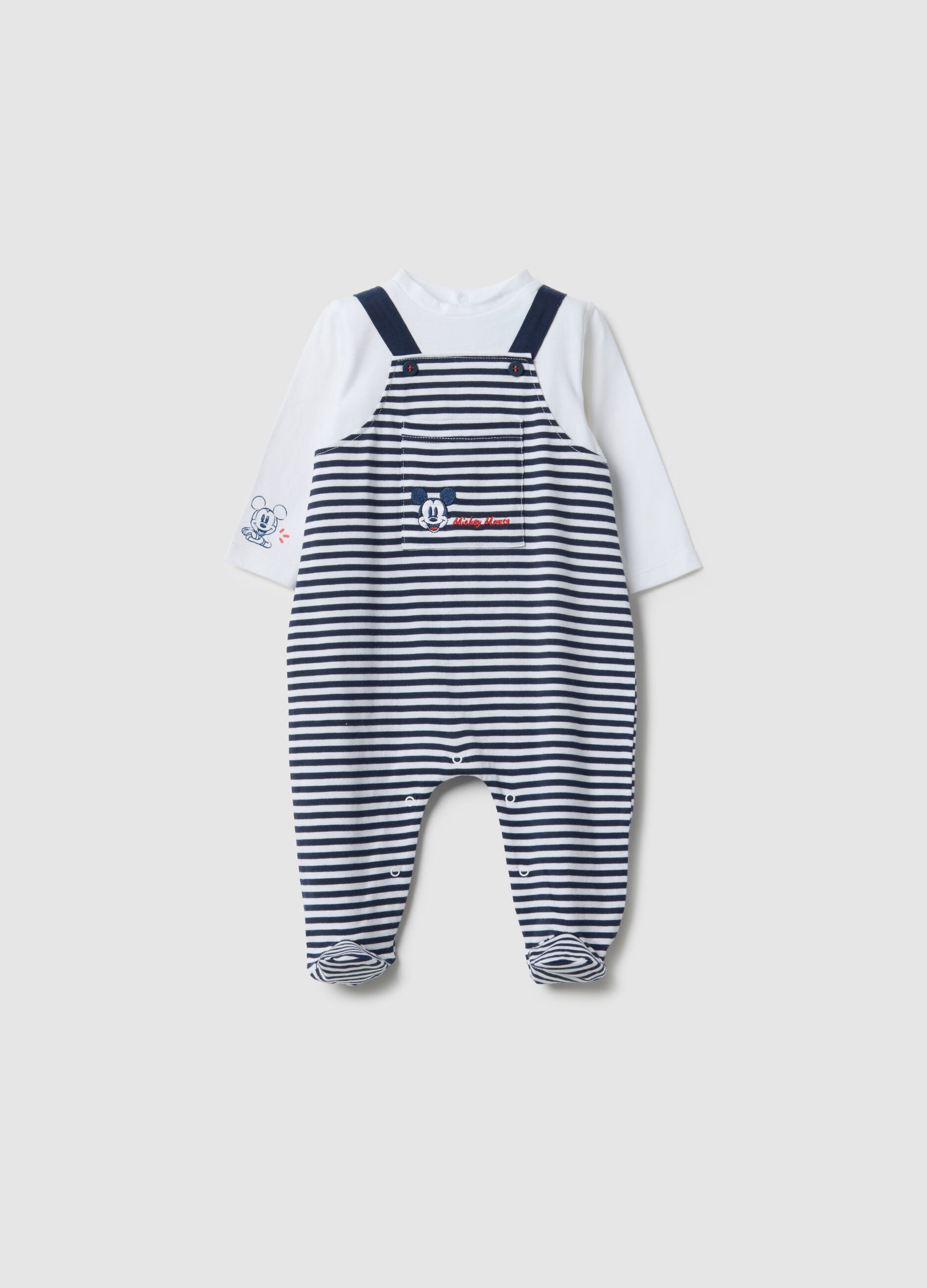 Tutina in puro cotone a righe multicolor da neonato regular fit