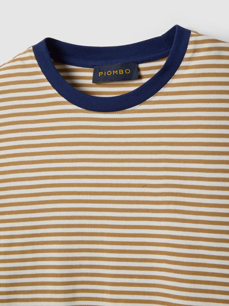 T-shirt in puro cotone a righe multicolor regular fit_5