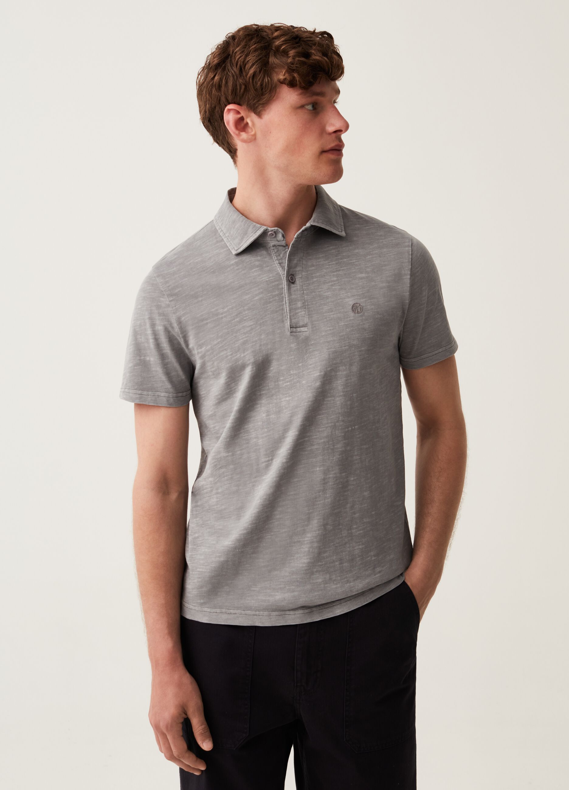 Polo in slub jersey Grand&Hills_0
