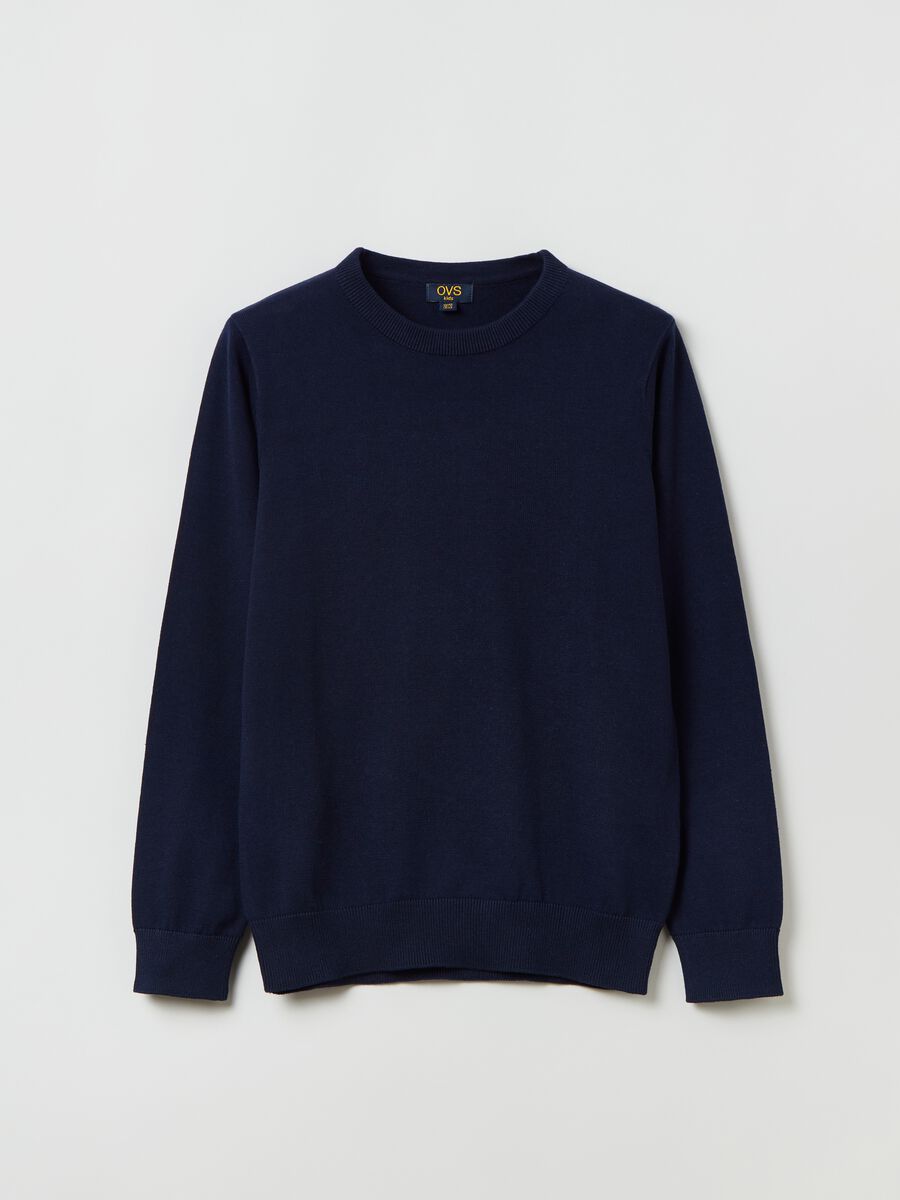 Cotton pullover with round neck_0
