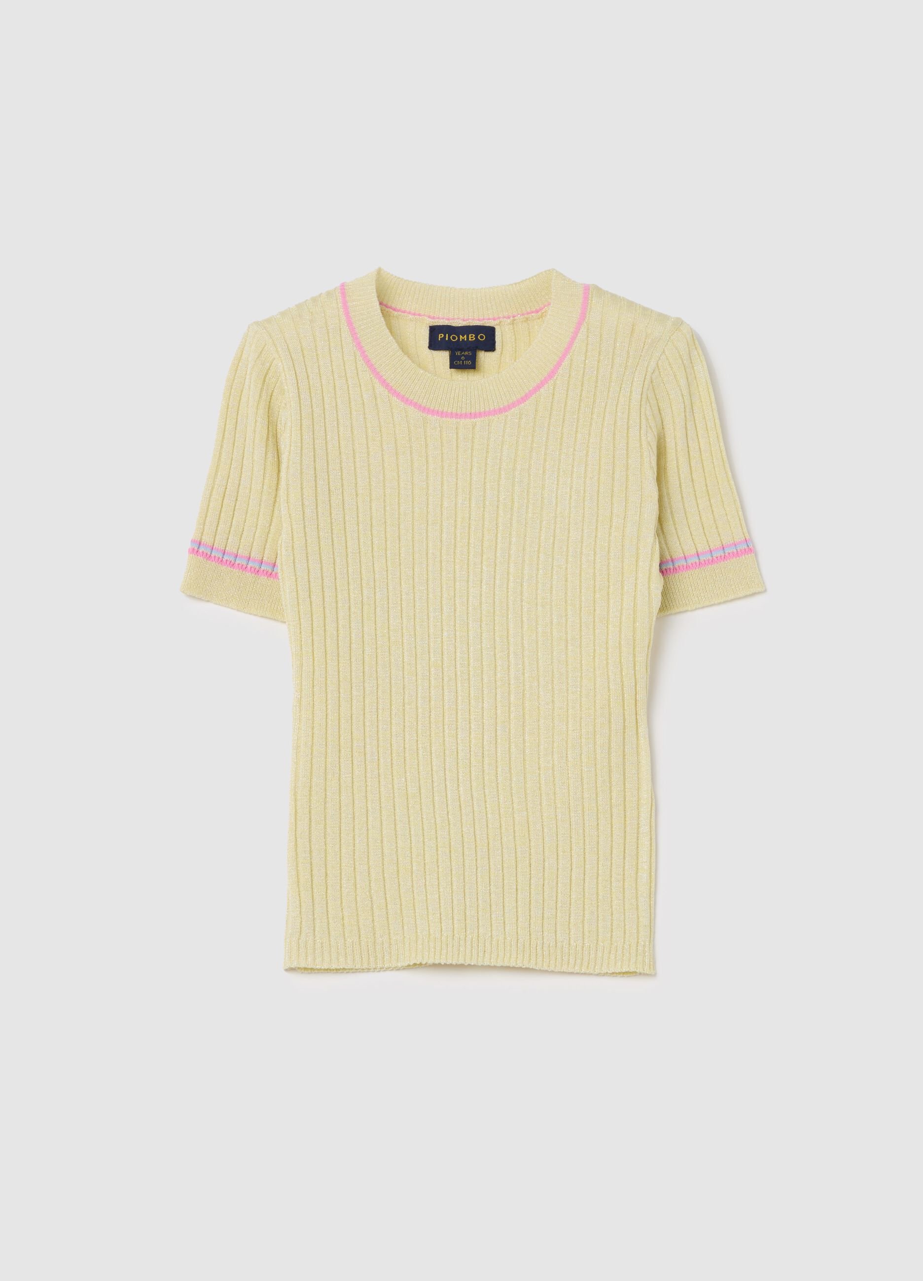 T-shirt in ribbed jersey with lurex