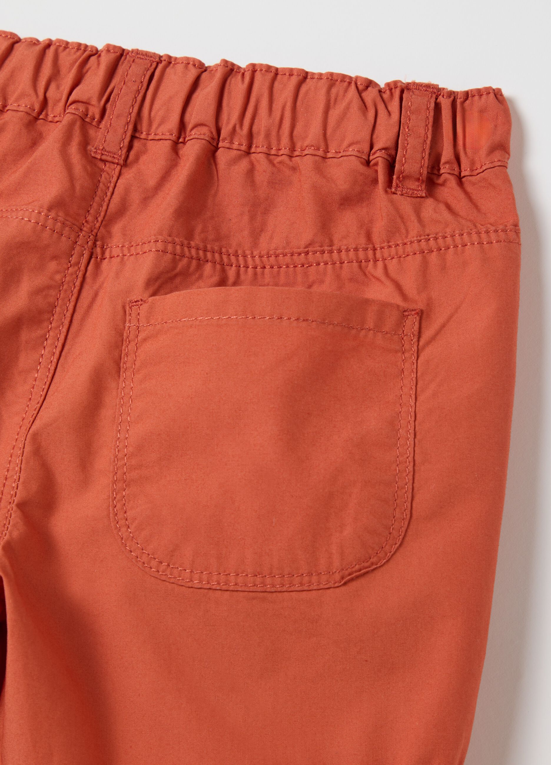 Stretch Orange Cotton Shorts by Fagottino