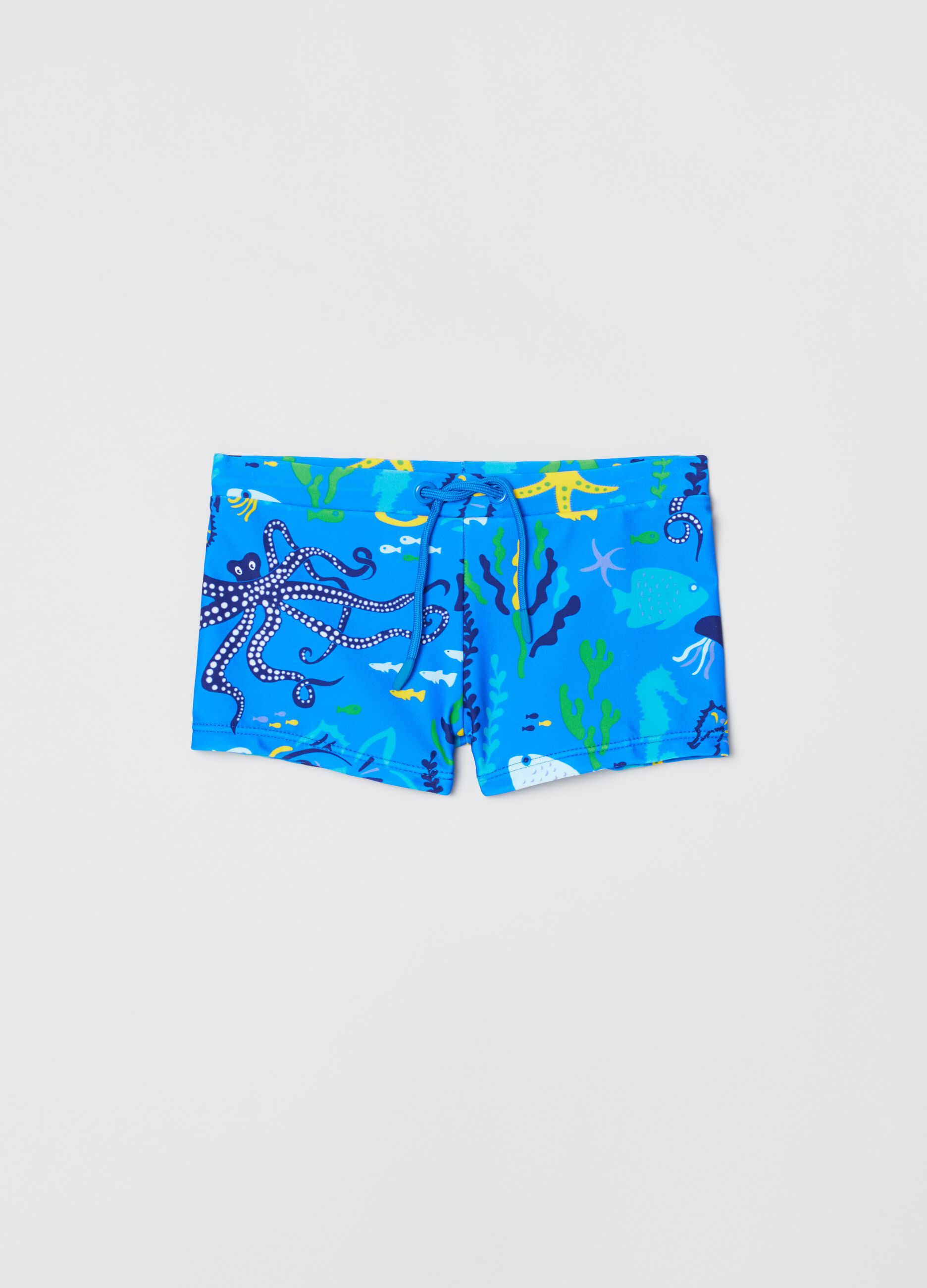 Swimming trunks with sea animals print