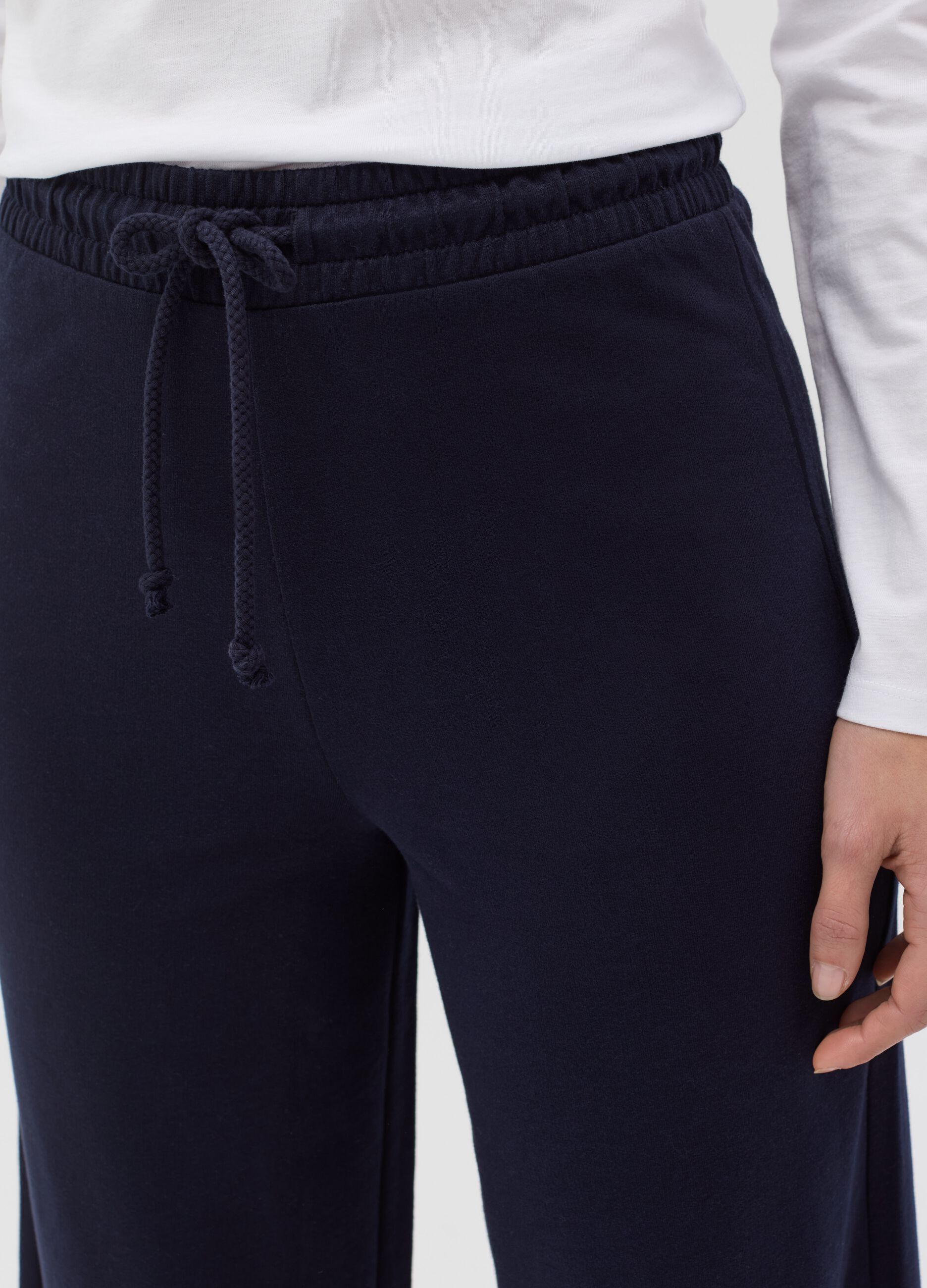 Wide-leg joggers in fleece