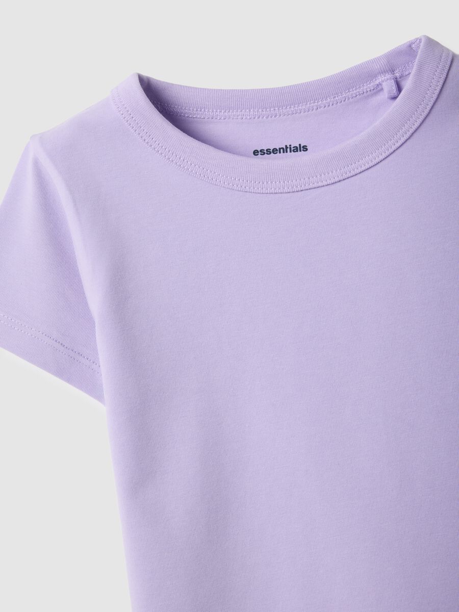 Purple girl's t-shirt in cotton blend regular fit_2