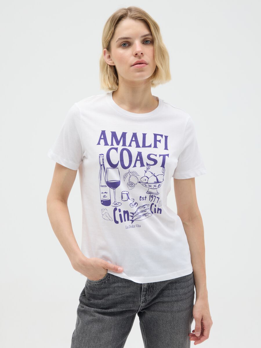 White regular fit pure cotton T-shirt_0