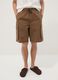 Brown cotton cargo Bermuda shorts with a baggy fit_1