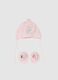 Pink hat and booties set in pure cotton regular fit with embroidery_0