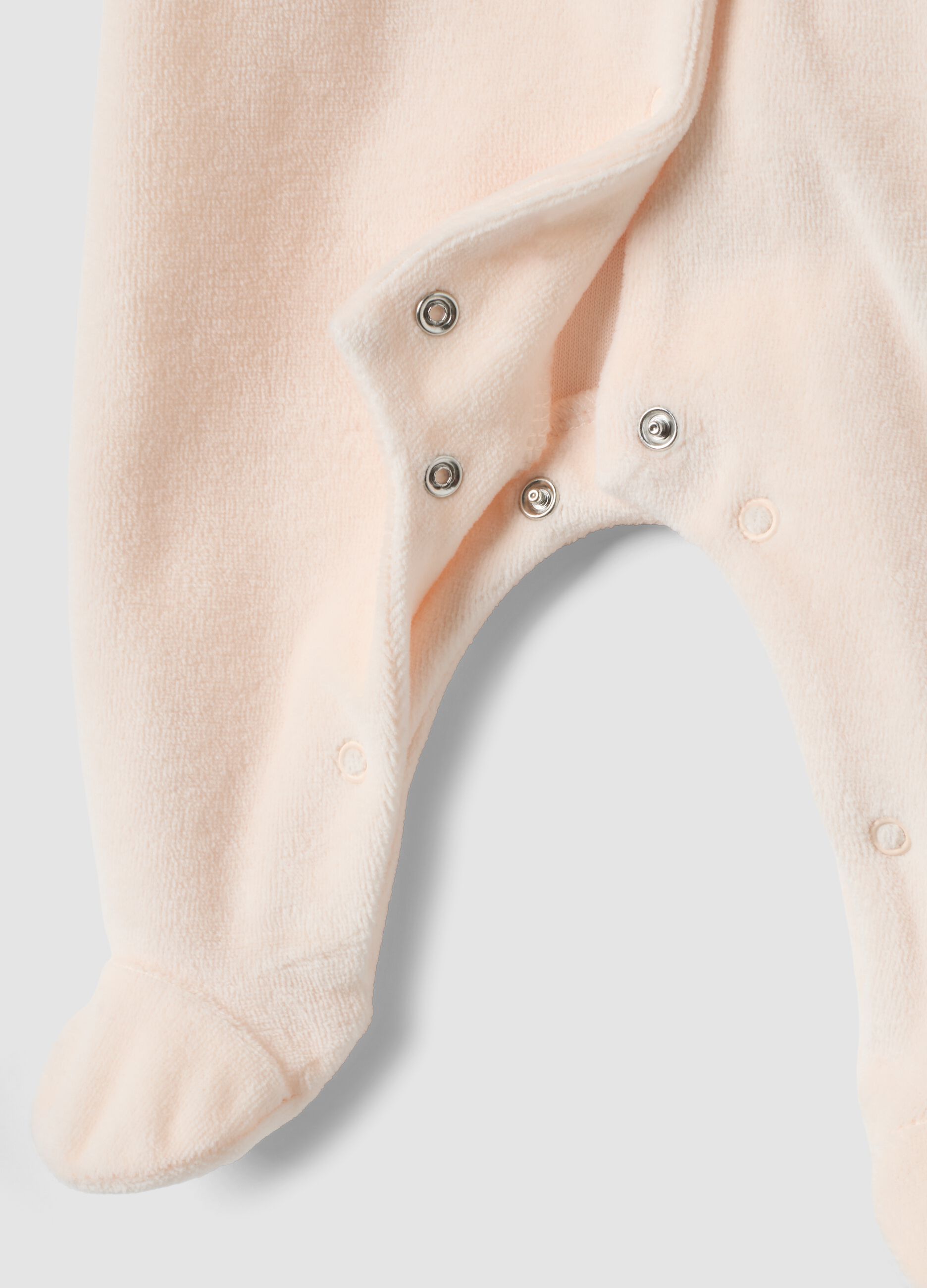 2-pack of pink cotton-blend baby girl sleepsuits with feet and print