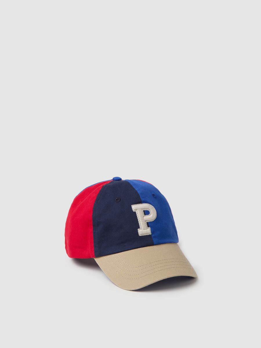 Colourblock baseball cap with logo embroidery_0
