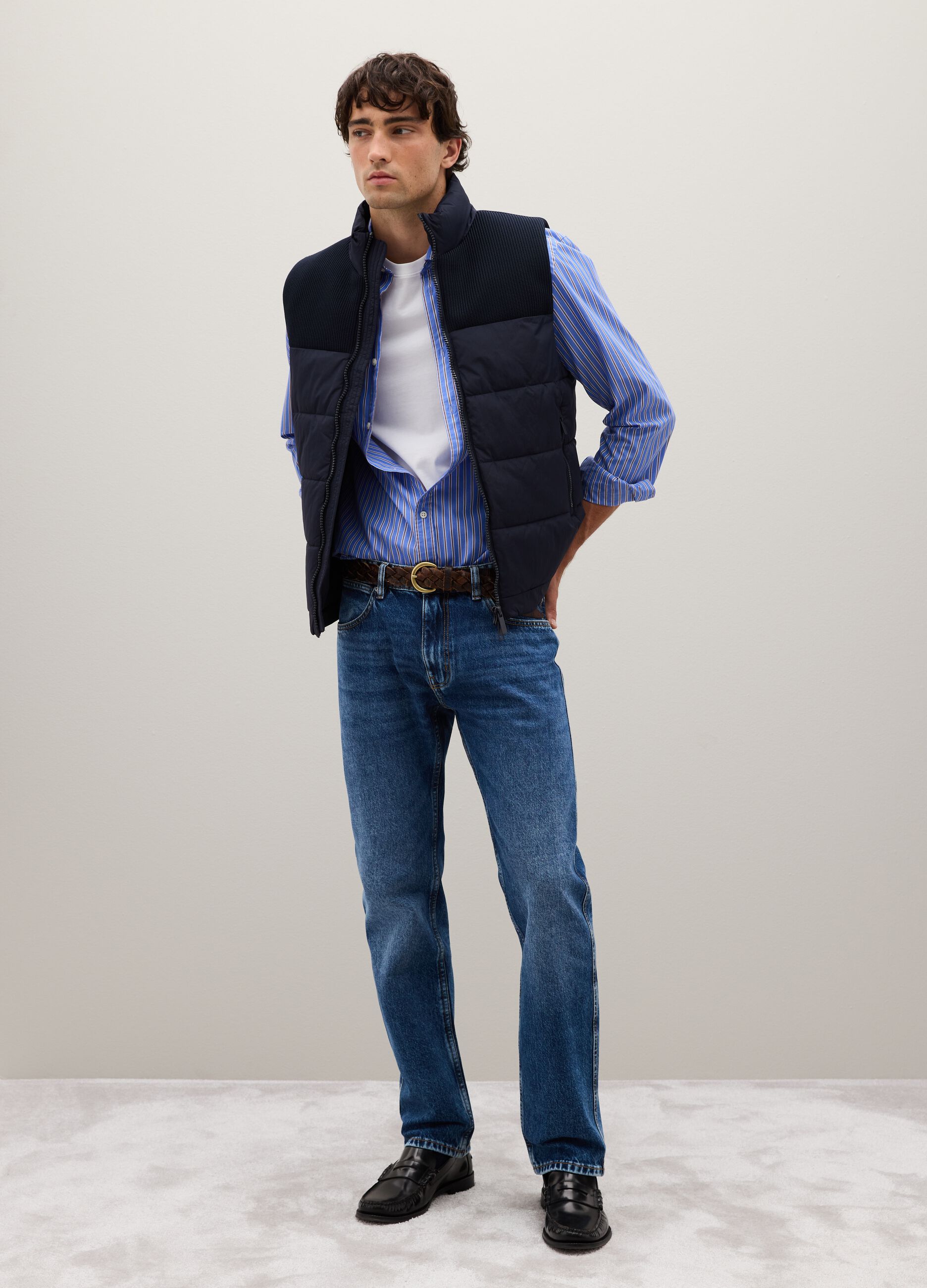 Regular fit blue gilet