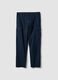 Blue regular-fit linen and cotton blend cargo trousers_4