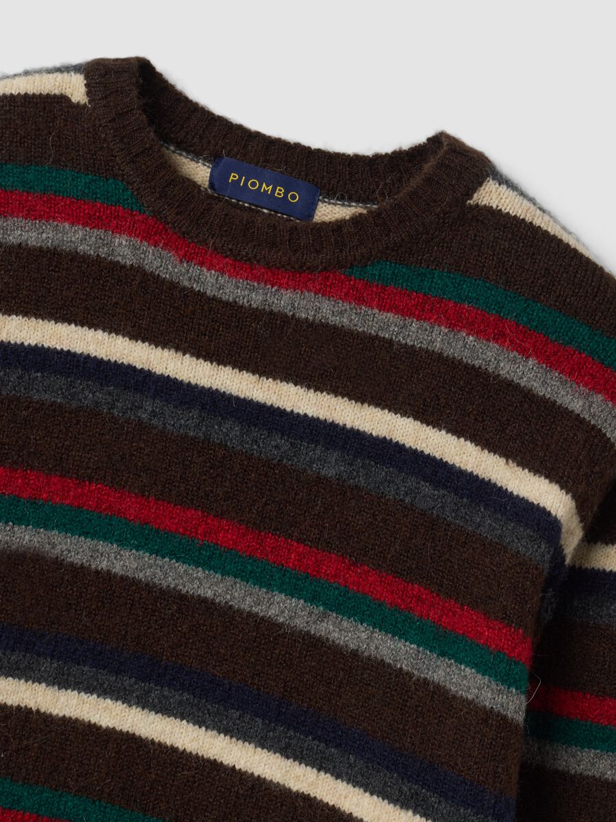 Maglia multicolor girocollo in lana e alpaca elasticizzato_1