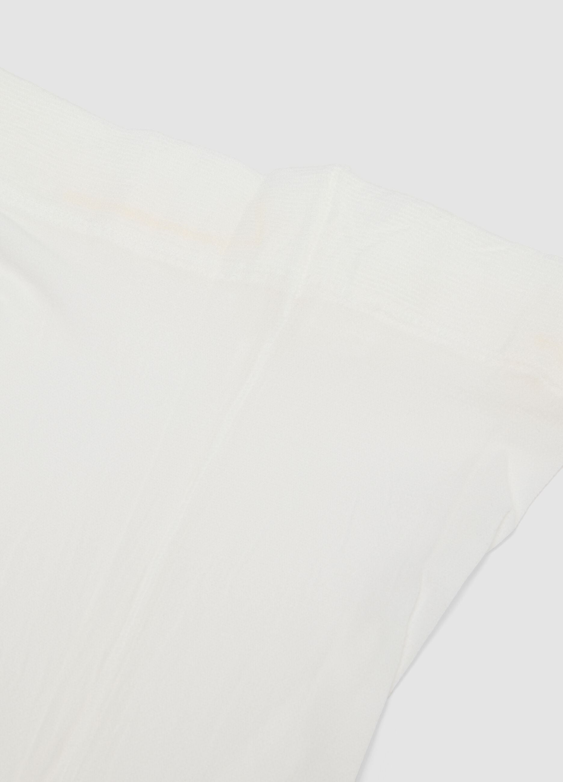Collant bianco in tessuto elasticizzato con filato brillante