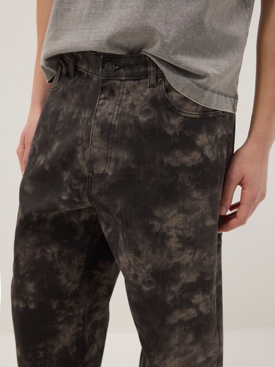 Pantaloni baggy in puro cotone multicolor tie dye_3