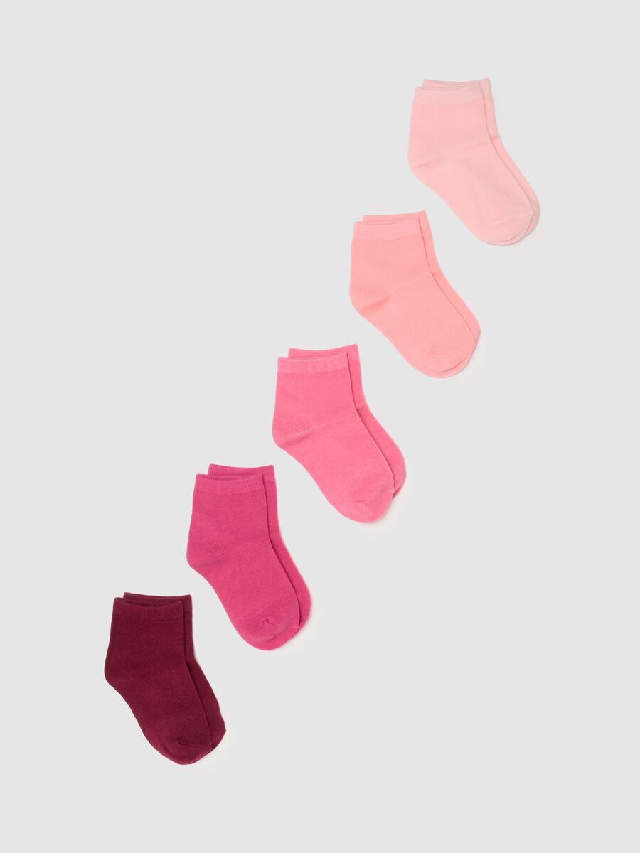 Multipack of short pink cotton blend socks for girls_0