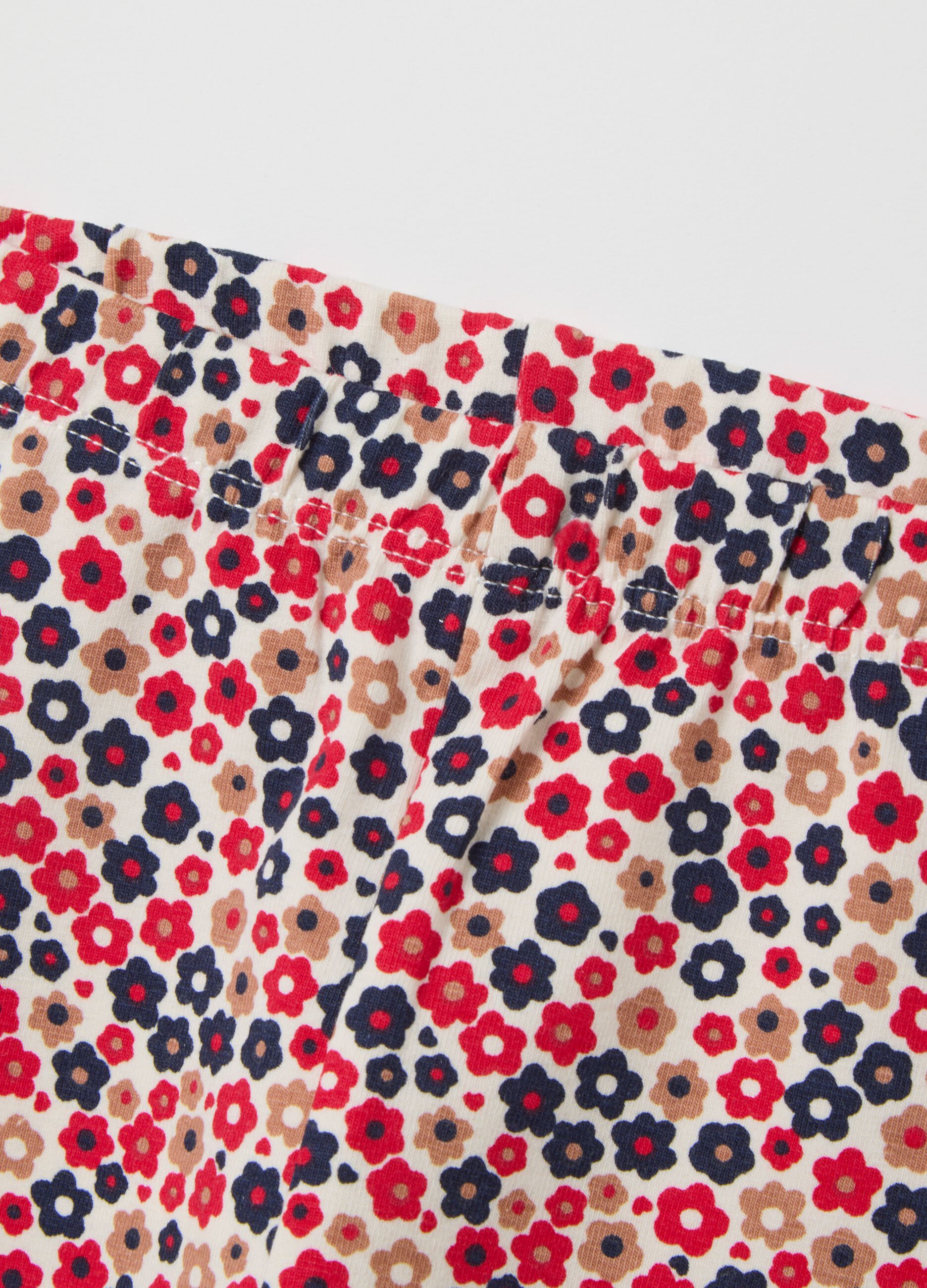 Girls' multicolour cotton skinny fit leggings
