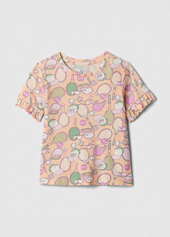 Girl's Multicolour Pure Cotton T-shirt