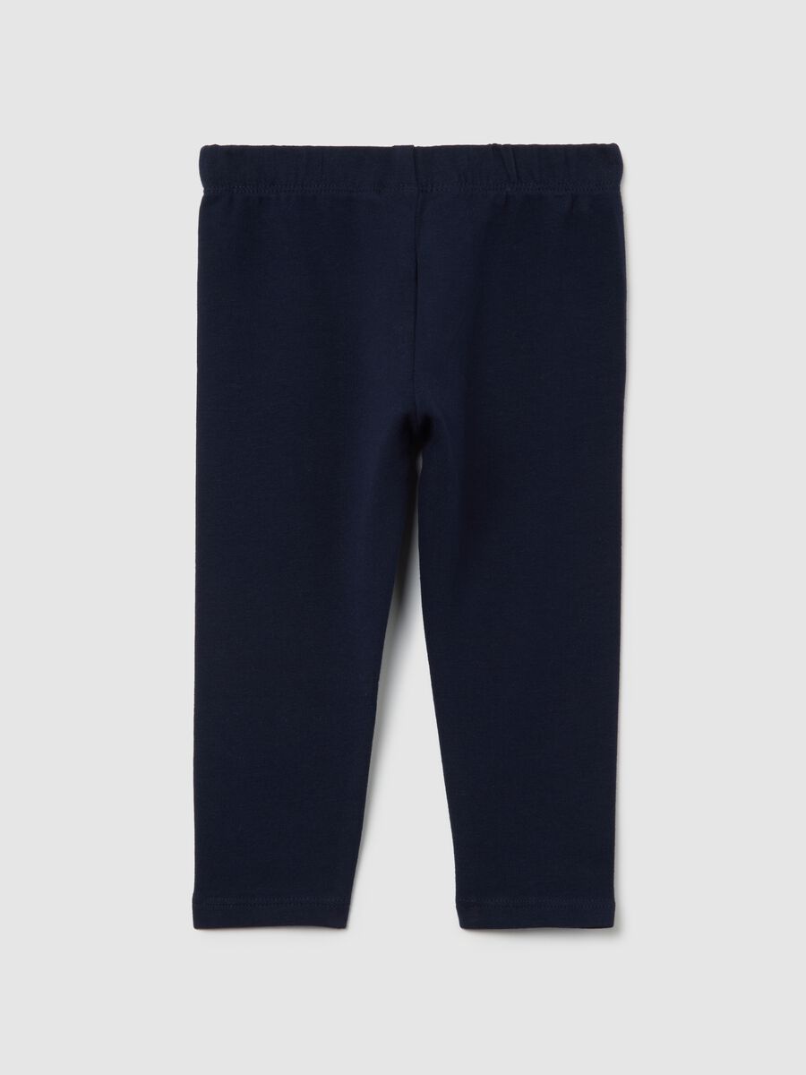 Girls' blue stretch cotton slim fit leggings with prints_1