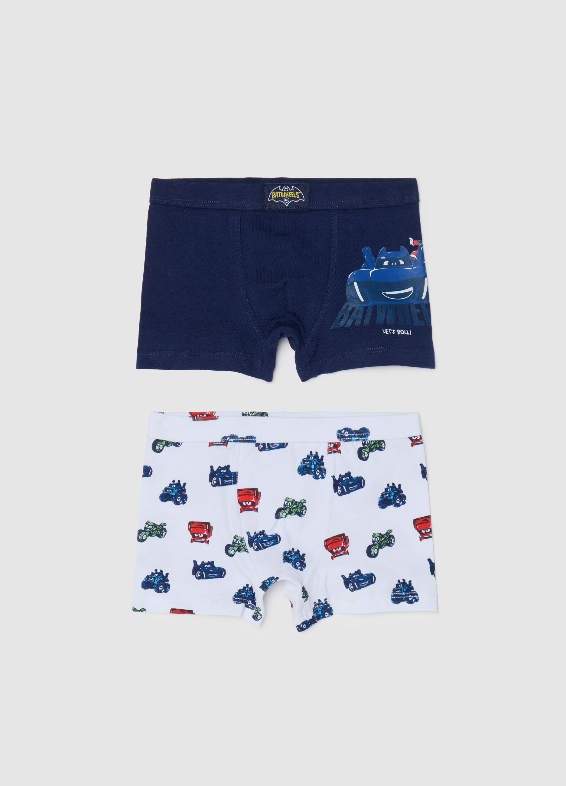 Bipack boxer in cotone stretch Batwheels