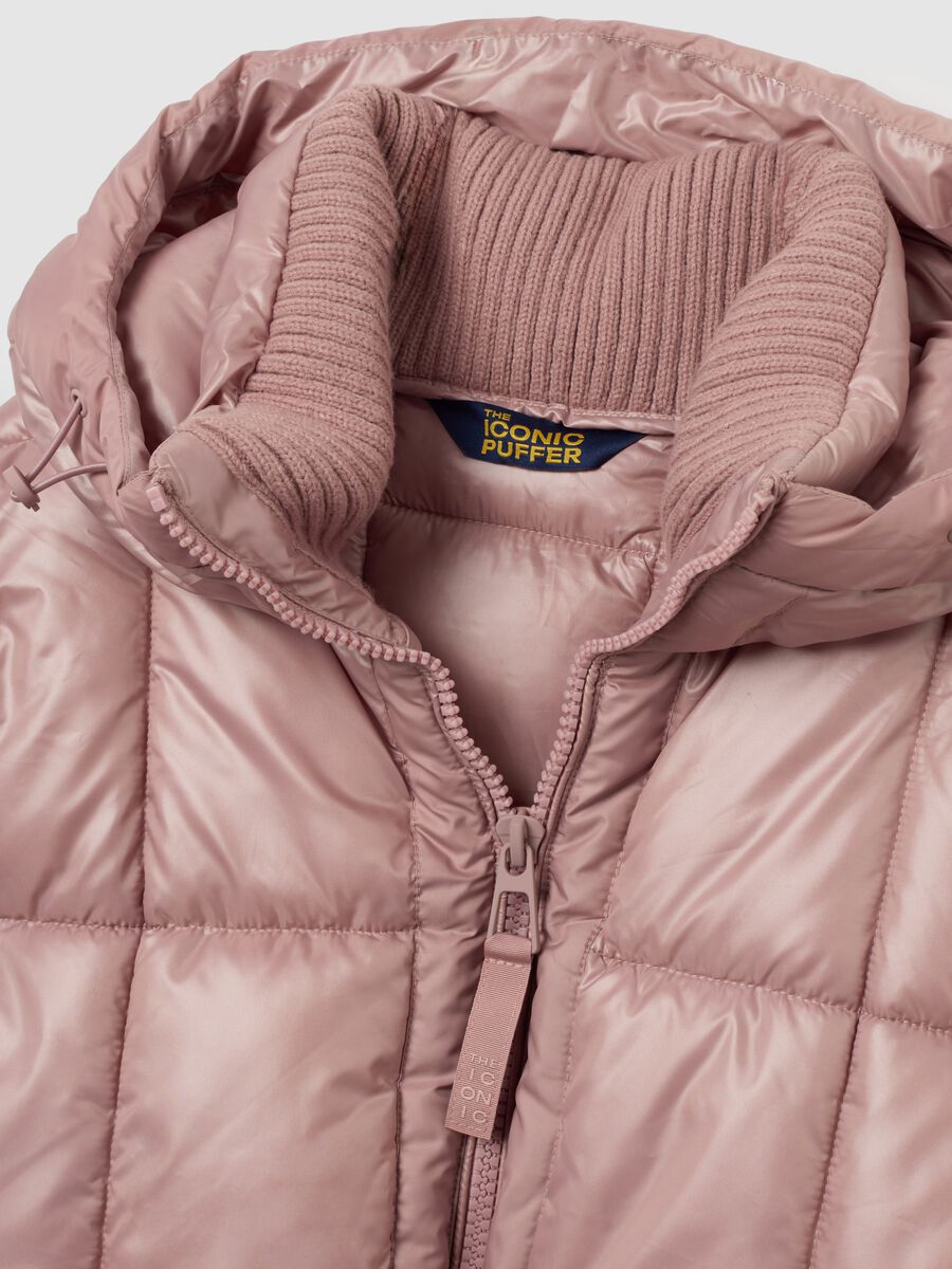 Piumino The Iconic Puffer rosa con cappuccio_5