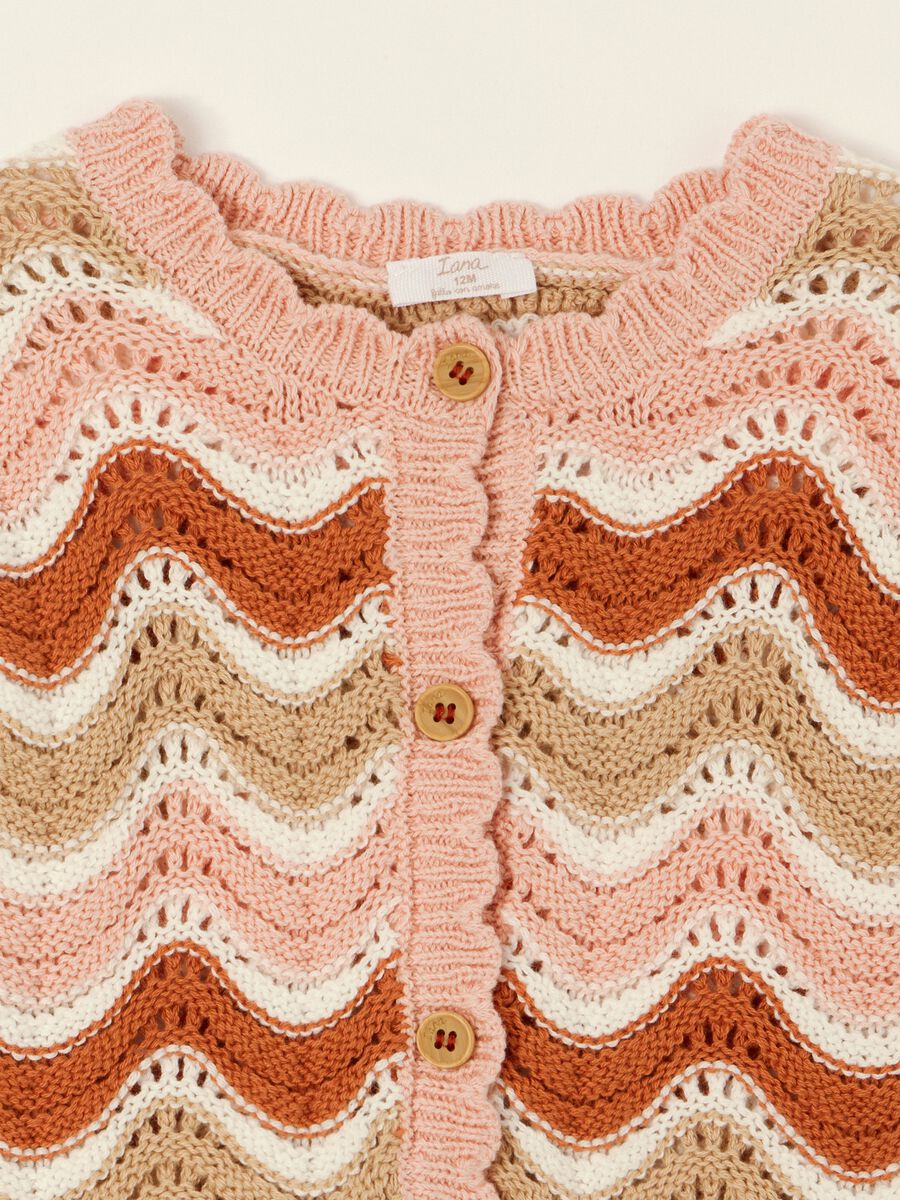 Multicolour pure cotton crochet cardigan for baby girl_1