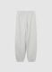 Girls' White Cotton Joggers Regular Fit_0