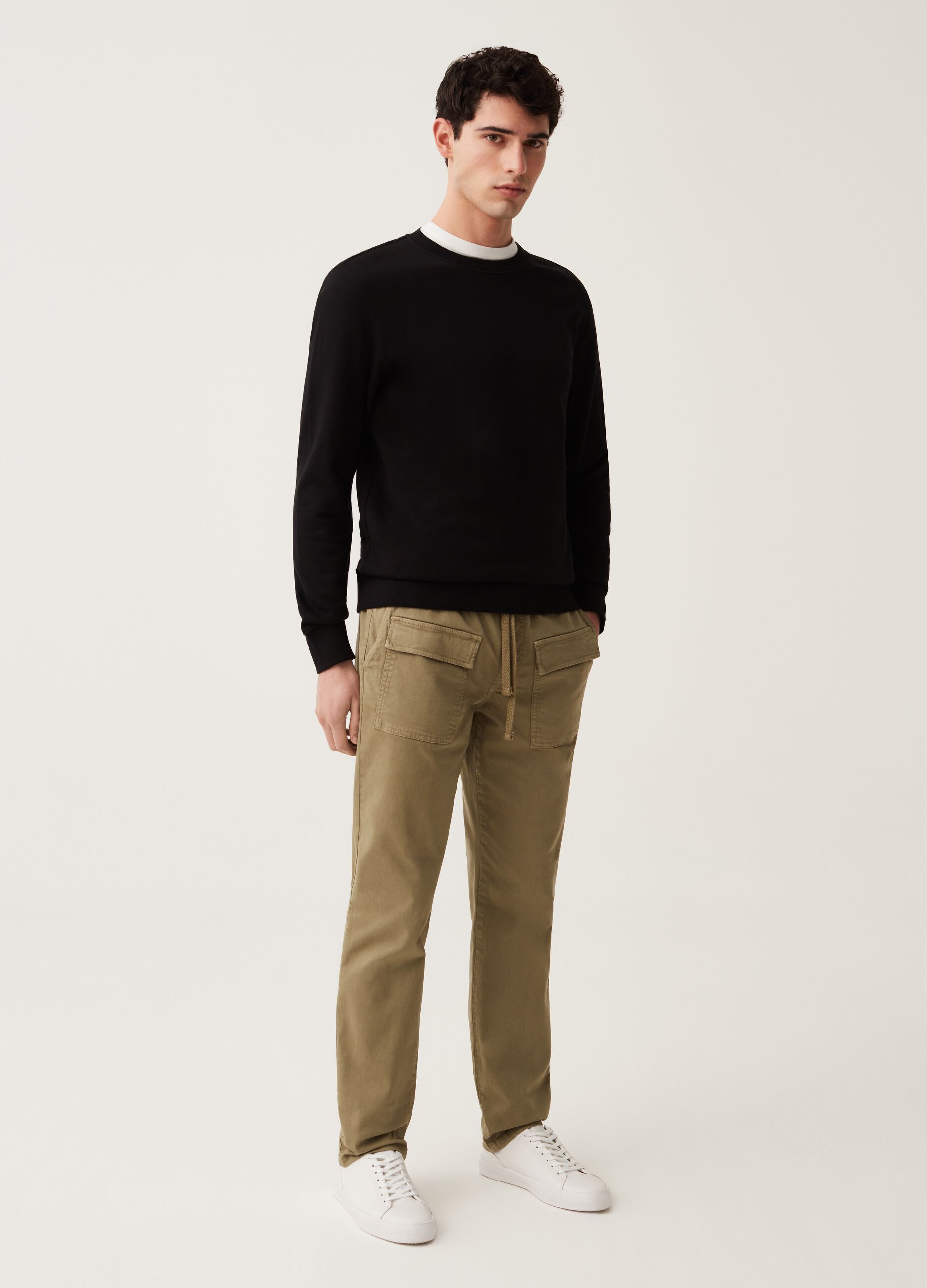 Joggers cargo in cotone stretch_0