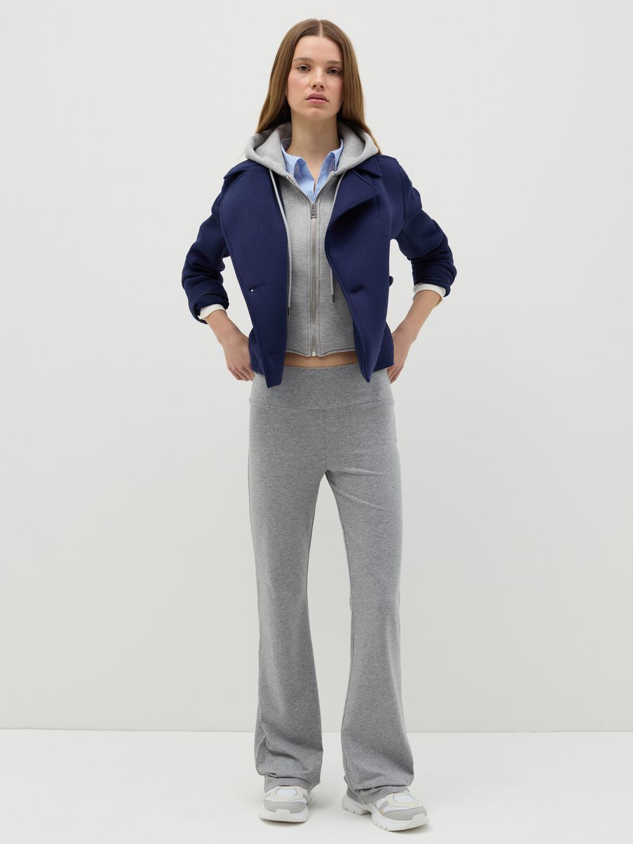 Short blue double-breasted peacoat jacket_1