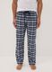 White and blue checked organic cotton flannel pyjama trousers_1