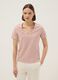 T-shirt in puro cotone rosa regular fit con scollo a V_0