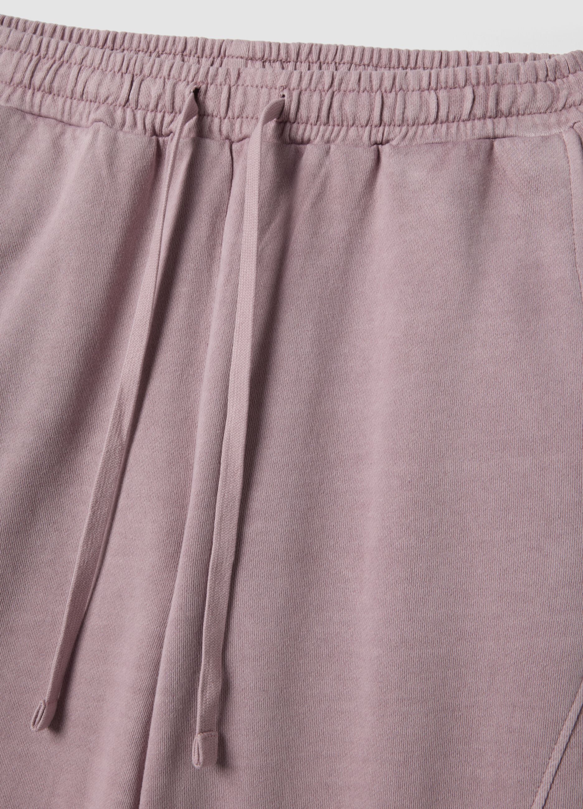 Pink wide leg pure cotton jogger trousers