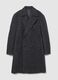 Grey herringbone double-breasted coat with regular fit_0