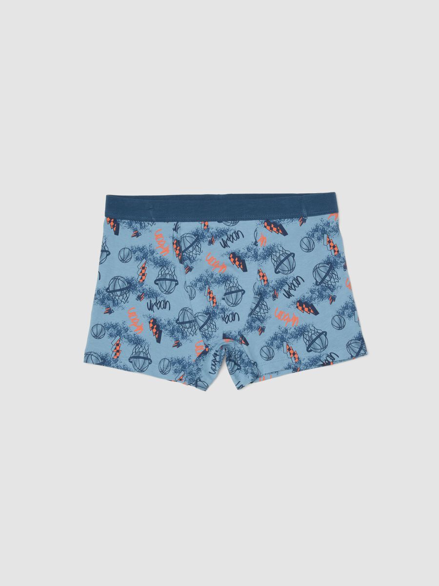 Boxer in cotone elasticizzato multicolor da ragazzo regular fit_0