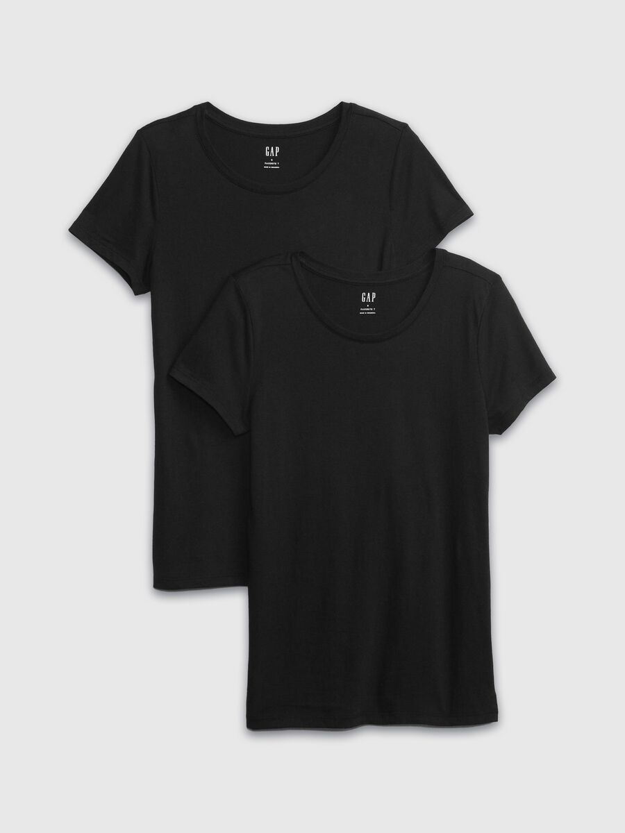 Twin-pack cotton and modal T-shirts_0