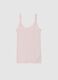 Regular fit pink pure cotton vest with lace trim_0