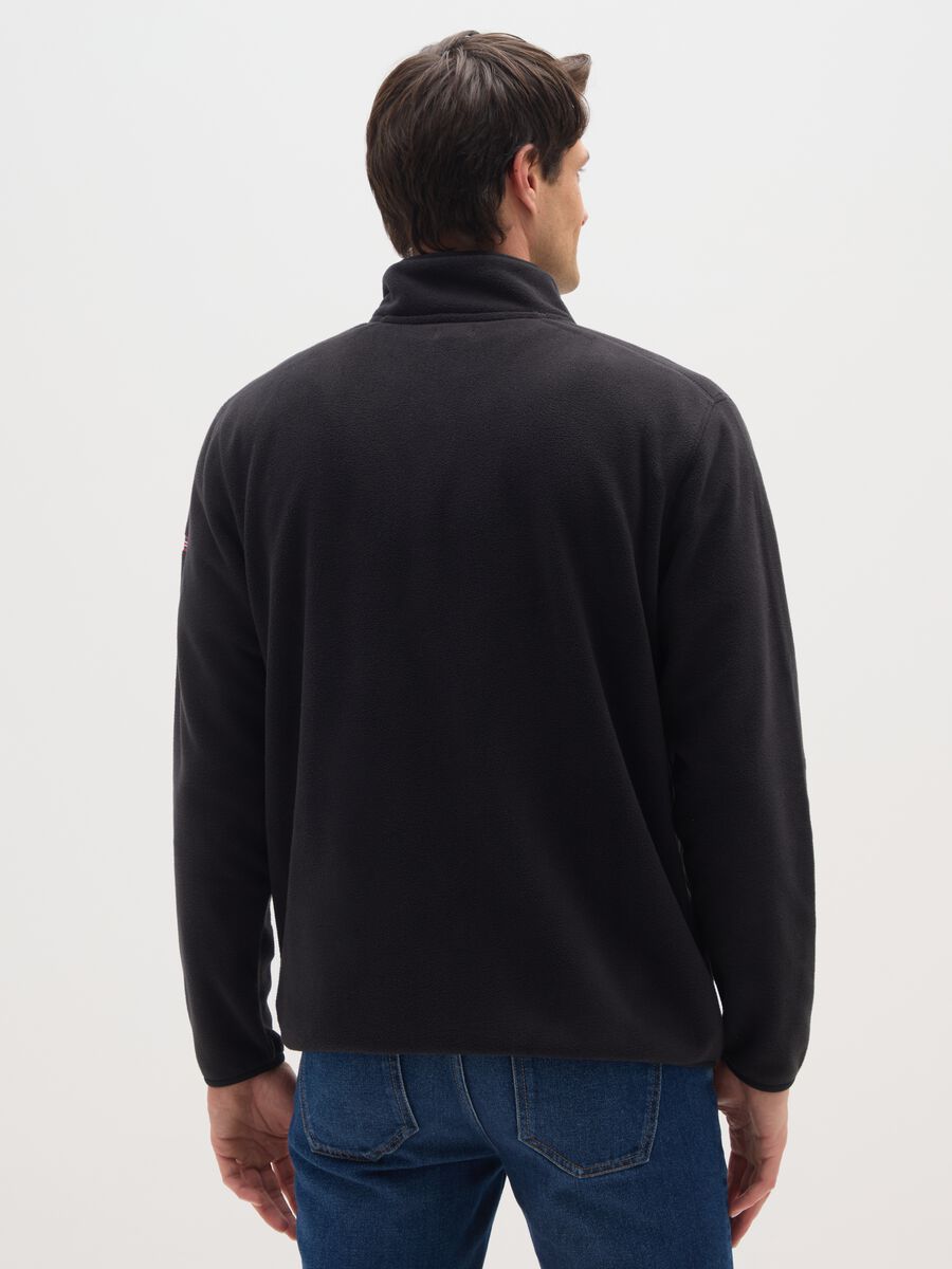 Black fleece regular fit zip jumper_2